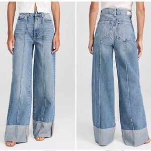 DL1961 Hepburn Wide Leg Cuffed Jeans: High Rise Vintage 32'